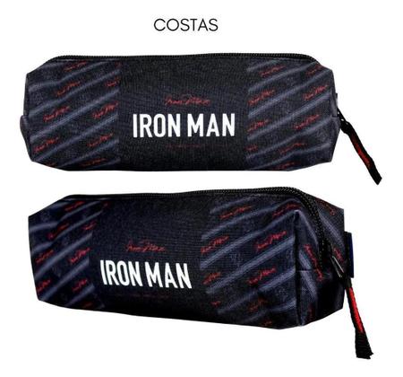 Imagem de Kit Mochila Escolar Fone De Ouvido E Estojo - Iron Man Ferro