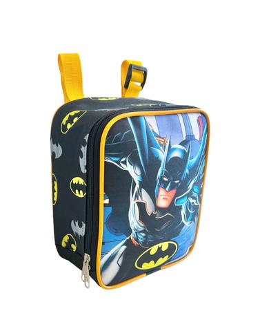 Imagem de Kit Mochila Escolar Infantil Batman Morcego Costas Tam G F5