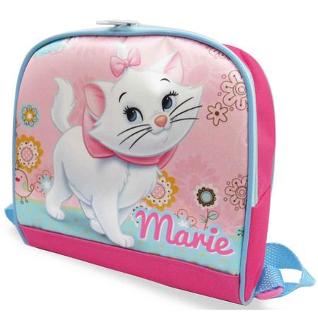 Mochila Escolar Infantil Gata Marie Costas Lancheira+Estojo