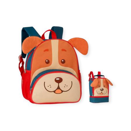 Kit Mochila Escolar Infantil + Lancheira Animais Pets - Clio Pets Imagem de Kit Mochila Escolar Infantil + Lancheira Animais Pets