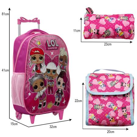 Kit Mochila Escolar Infantil LOL BFFS 4 Eva Com Rodinhas - Chic