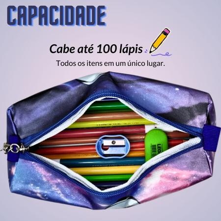 Imagem de Kit Mochila Escolar Infantil Rodinha Masculina  Astronauta + Lancheira + Estojo