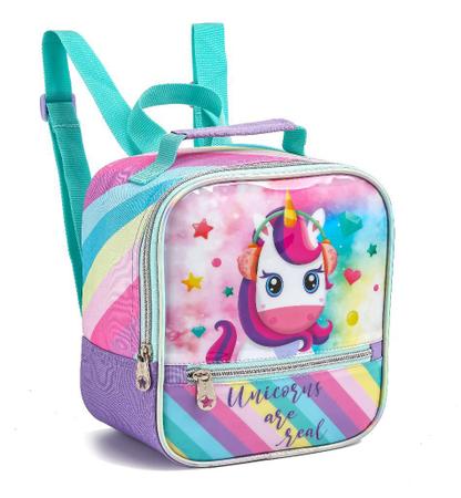 Imagem de Kit Mochila Escolar Infantil  Unicórnio Com Rodinhas Rerforçada