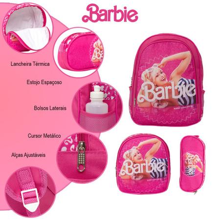 Imagem de Kit Mochila Feminina Barbie Juvenil Com Lancheira