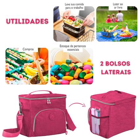 Kit Mochila Feminina Bolsa E Necessaire Escolar Volta a Aula