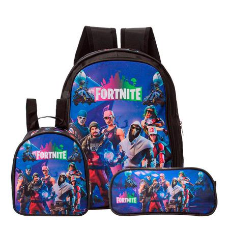 Kit Mochila Fortnite de Costas Lancheira Termica Estojo Escolar Personagem Material Escolar Magazine Luiza