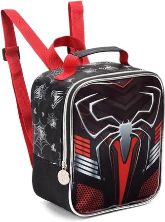 Imagem de Kit Mochila Homem Aranha Dark Rodinhas - Spider Man Mochila Estojo Lancheira