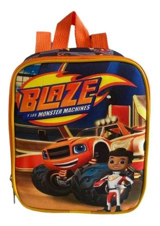 Kit Mochila Infantil Blaze Monster Machine Carro Rodinhas G