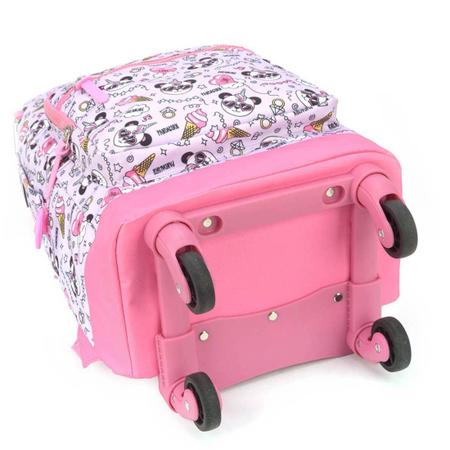 Mochila Escolar Infantil para Meninas com 4 Rodinhas 360° - Panda - Up4You