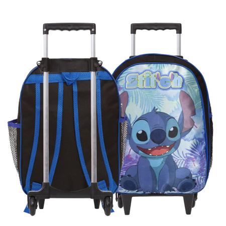 Imagem de Kit Mochila Infantil Com Rodinhas Stitch Tam G Envio 24 Hrs