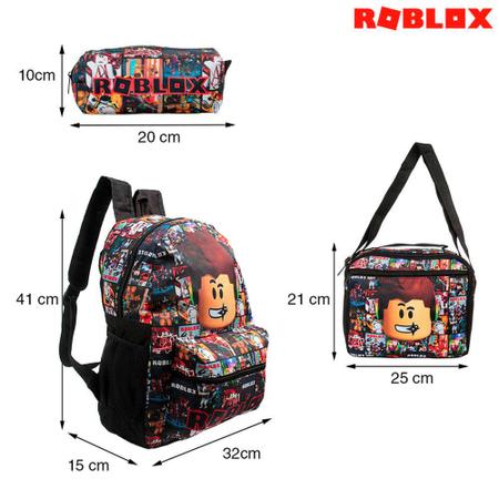 Mochila Infantil Roblox Carrinho Tam G Com Lancheira Térmica no Shoptime