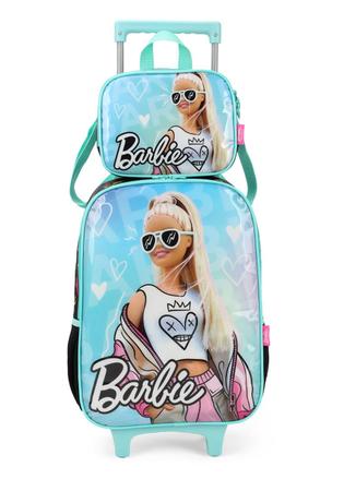 Mochila com Rodinhas 360 Graus Prata Barbie Luxcel - minipreco