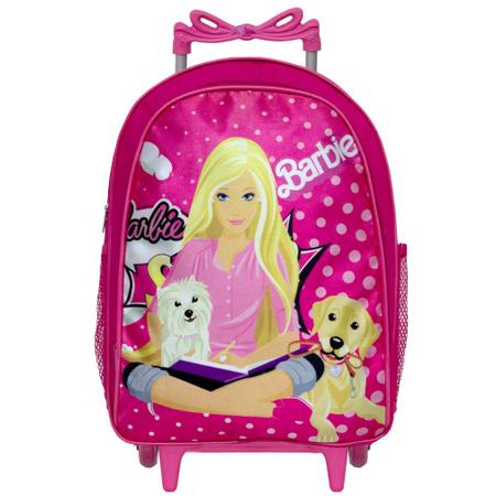 Imagem de Kit Mochila Infantil Escolar Barbie Com Rodinhas