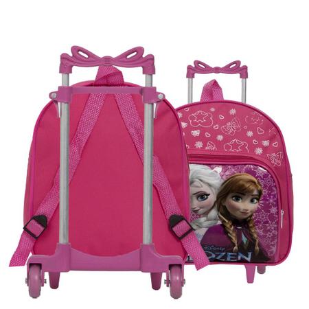 Imagem de Kit Mochila Infantil Feminina Rodinha Frozen Pequena Creche