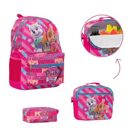 Imagem de Kit Mochila Infantil Menina Patrulha Canina Envio Imediato