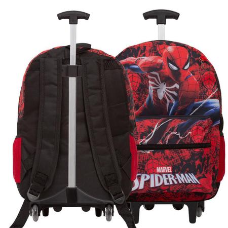 Imagem de Kit Mochila Infantil Menino Rodinha Homem Aranha Juvenil