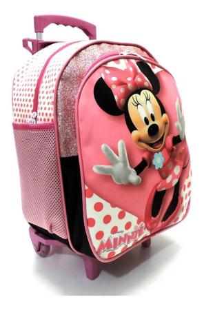 Imagem de Kit Mochila Infantil Minnie Mouse Lisa M Rodinhas Menina F5