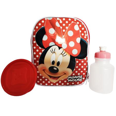 Imagem de Kit Mochila Infantil Minnie Tam G Rodinhas