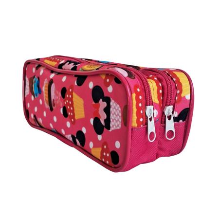 Imagem de Kit Mochila Infantil Minnie Tam G Rodinhas