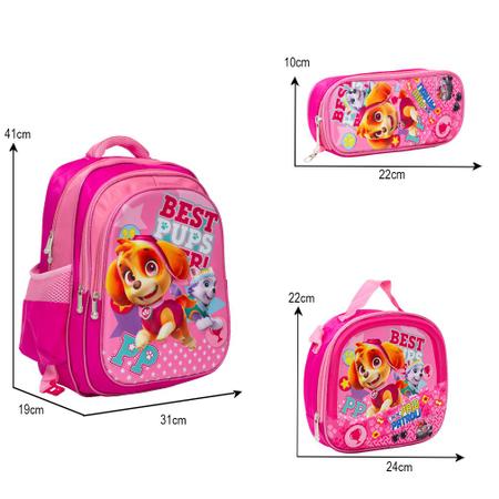 Imagem de Kit Mochila Infantil Patrulha Canina 3D Desenho Skye Everest