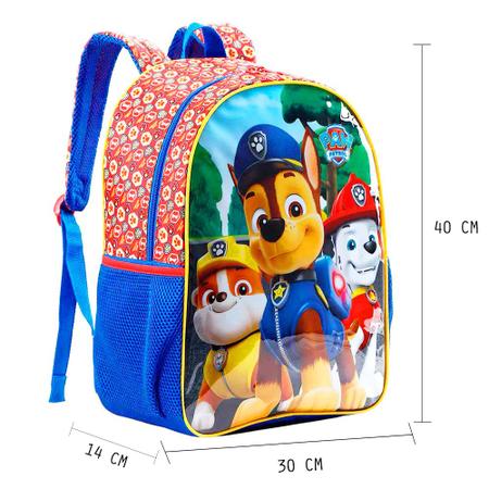 Imagem de Kit Mochila Infantil Patrulha Canina Paw Patrol Costas Tam G Lancheira Estojo