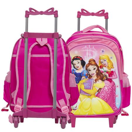 Imagem de Kit Mochila Infantil Princesas Rodinha 3 Pçs Volta As Aulas