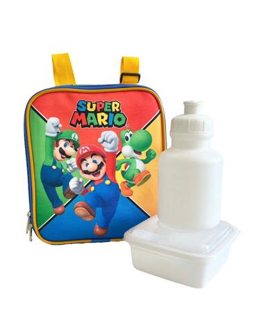 Imagem de Kit Mochila Infantil Super Mário Bros Rodinhas G F5 Meninos