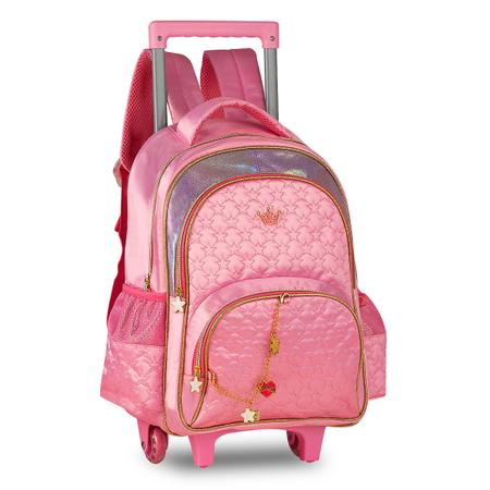 Imagem de Kit Mochila Infantil Sweet Queen Lancheira e Estojo Princesa Feminina Escolar Carrinho