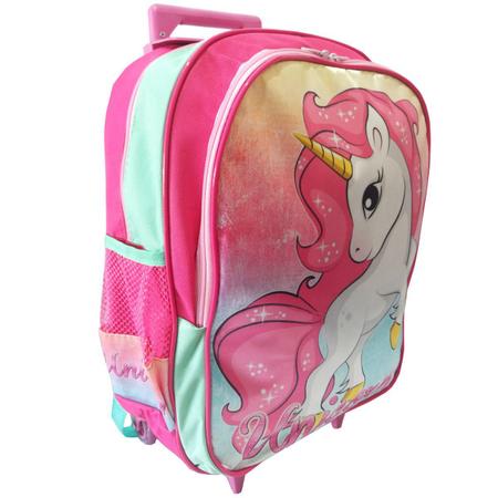 Imagem de Kit Mochila Infantil Unicórnio Fantasy Rodinhas 2019