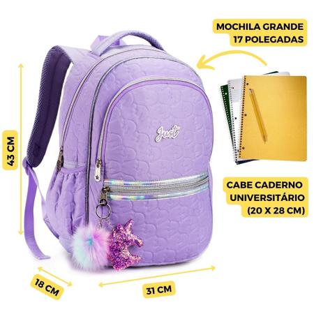 Imagem de Kit Mochila Lancheira Estojo Juvenil Chaveiro Unicornio Denlex