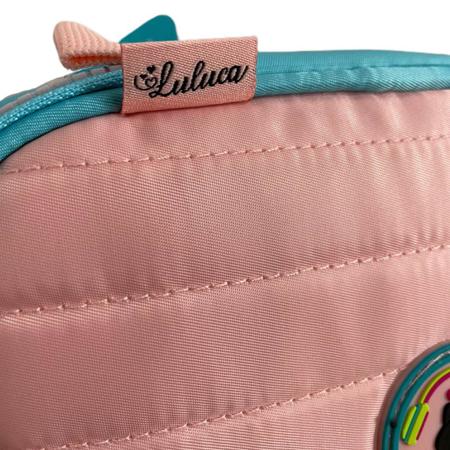 Kit Mochila Luluca + Estojo Bolsa Escolar Acessório Miçangas