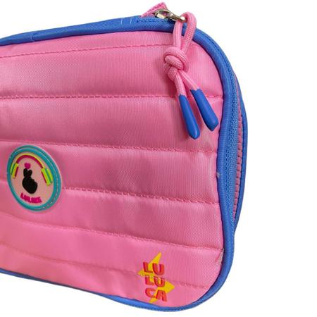 Kit Mochila Luluca + Estojo Bolsa Escolar Acessório Miçangas