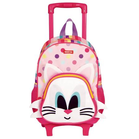 Mochila Infantil Lyllo Orelha de Gatinho Rosa 