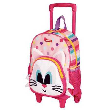 Mochila Infantil Lyllo Orelha de Gatinho Rosa 