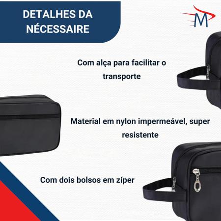 Imagem de Kit Mochila Premium Executiva Ergonômica Vermelha Nécessaire