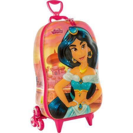 Kit Mochila Rodas Princesa Jasmine Lancheira Escolar 3D Imagem de Kit Mochila Rodas Princesa Jasmine Lancheira Escolar 3D