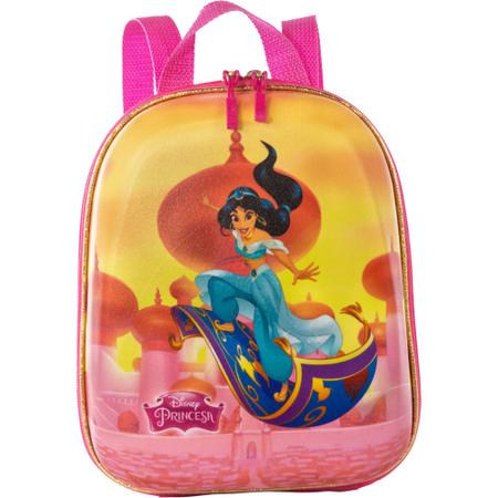 Kit Mochila Rodas Princesa Jasmine Lancheira Escolar 3D Imagem de Kit Mochila Rodas Princesa Jasmine Lancheira Escolar 3D