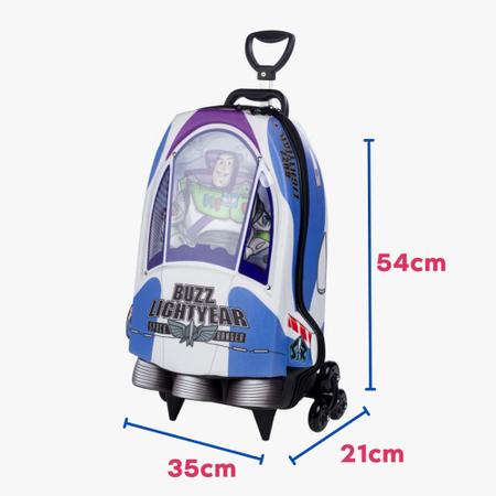 Kit Mochila Rodinha 3D Buzz Lightyear Toy Story com Lancheira Escolar Viagem Maxtoy Material Escolar Magazine Luiza