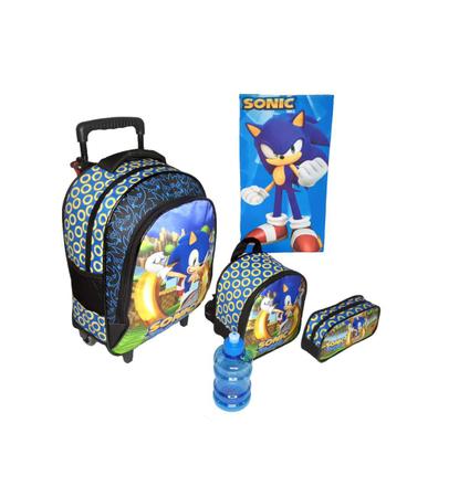 Mochila Carrinho Azul e Preto Kids Video Game