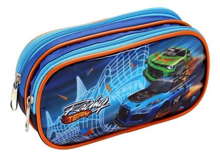 Imagem de Kit Mochila Rodinha Infantil Hot Wheels Carros Racing Team