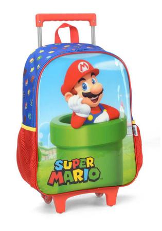 Imagem de Kit Mochila Rodinha Lancheira Super Mario Bros Luxcel 39432