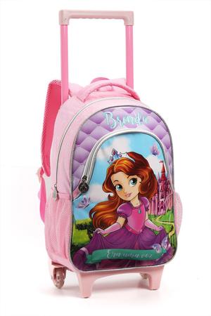 Imagem de Kit Mochila Rodinhas Infantil Menina Princesinha 14562 Rosa