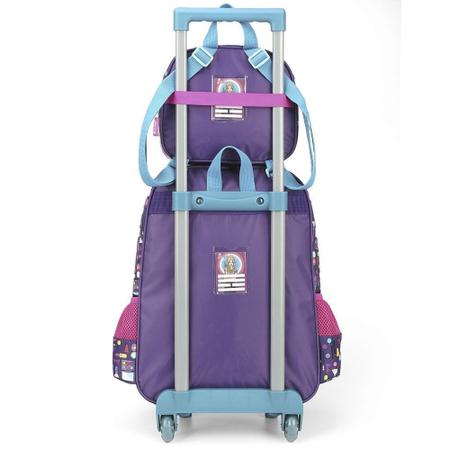 Imagem de Kit Mochila Rodinhas Lancheira Luxcel Barbie Roxo