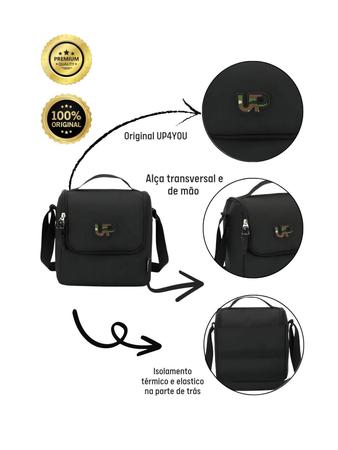 Imagem de Kit Mochila Up4You Preto Grande + Lancheira Térmica Conjunto