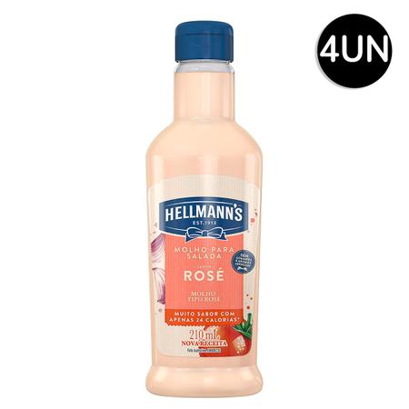 Imagem de Kit Molho Para Salada Rosé Hellmann'S Squeeze 210Ml 4 Unidades