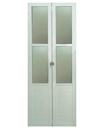 Imagem de Kit Montado Porta Camarão Predial com Vidro Boreal em Alumínio Branco Lux Esquadrias