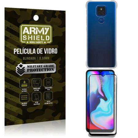 Imagem de Kit Moto E7 Plus Capinha Anti Impacto+Película Vidro 3D