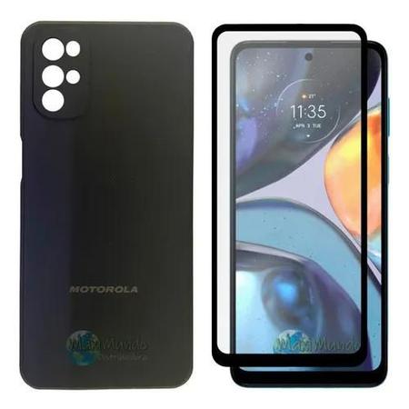 Kit Moto G22 - Película 3d + Capa Case Silicone Aveludada - GCR Imagem de Kit Moto G22 - Película 3d + Capa Case Silicone Aveludada