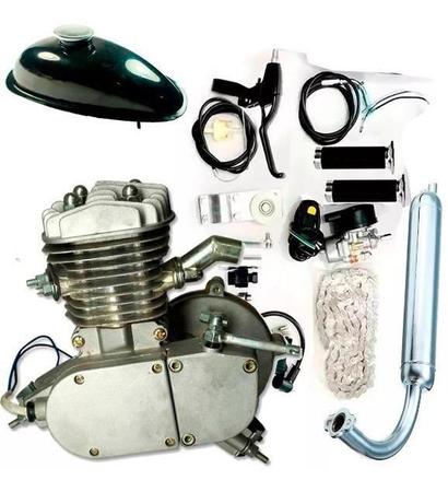 Imagem de Kit Motor Bicicleta Bike Completo Moskito 80Cc Prata Potente