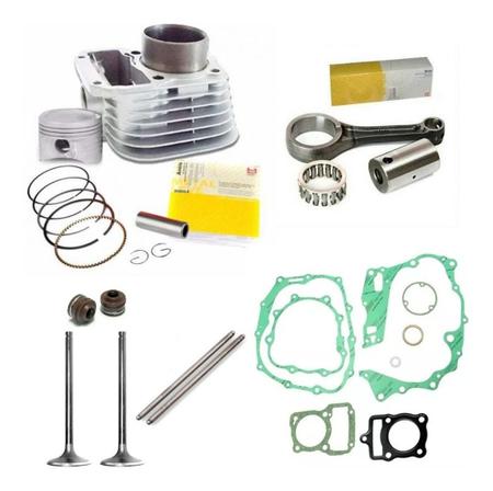 Kit Motor Completo Titan Fan 125 2002 2008 Válvulas Vareta - METAL LEVE Imagem de Kit Motor Completo Titan Fan 125 2002 2008 Válvulas Vareta